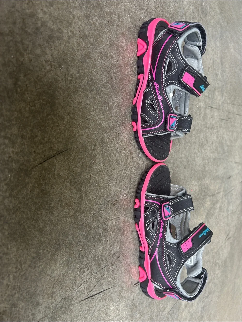 Eddie Bauer Black and Pink Kids Sport Sandals